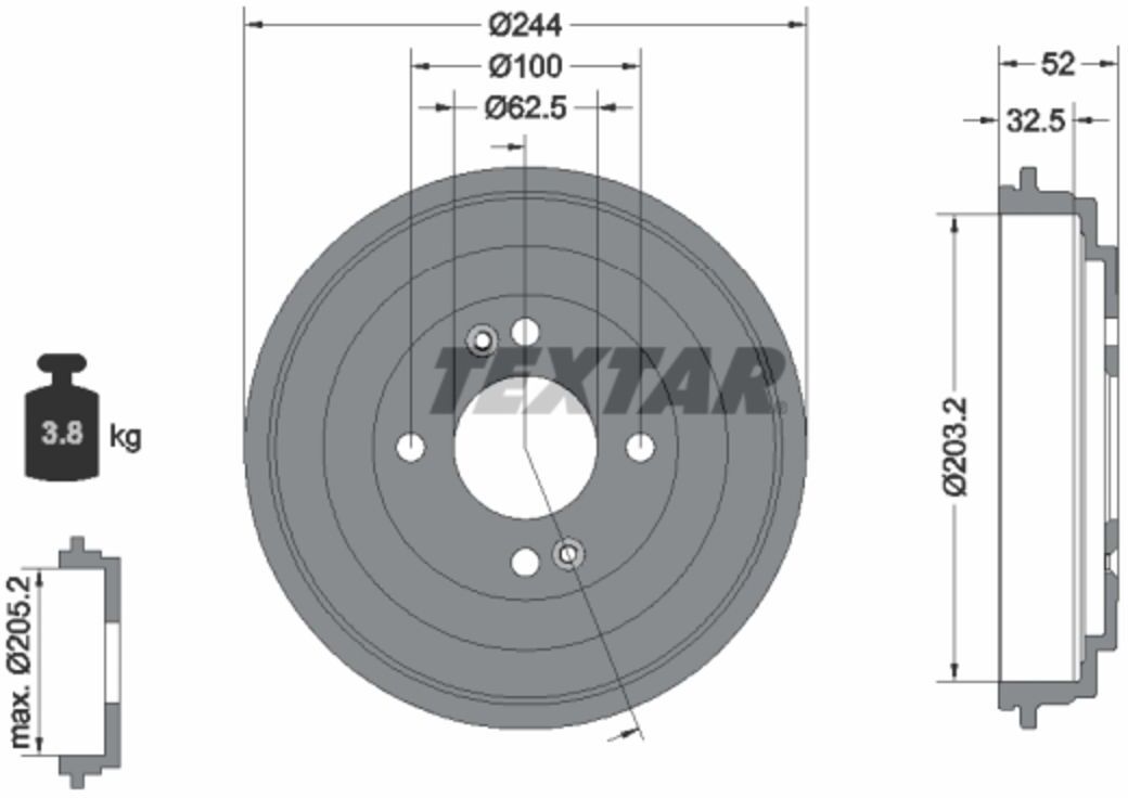 Bremstrommel TEXTAR 94050400