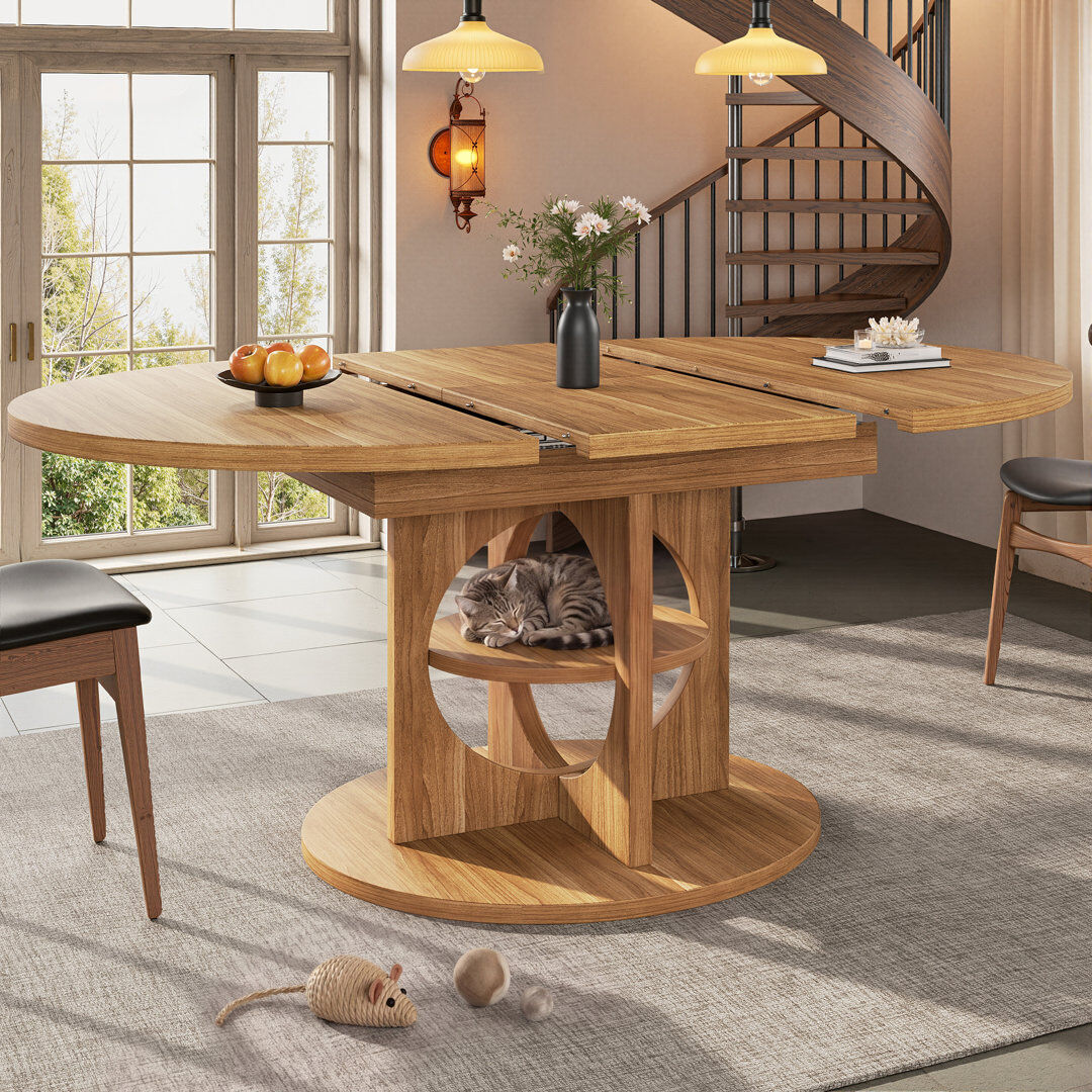 Brayden Studio 150 cm Extendable Dining Table Brown