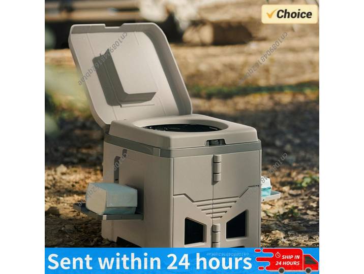 Toilette pliante portable robuste, capacité de charge 150 kg, commode mobile d'extérieur pour voiture, camping, urgence, voyage, chaise de toilette