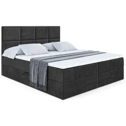 BOXBETT mit Matratze H4 und Lattenrost - NOVA - 120x200 - H4 - Schwarz