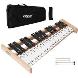 VEVOR Glockenspiel, 27 Noten, professionelles Xylophon-Schlaginstrument, mit SPCC-Klappen & Metalltasten, inklusive 4 Schlägeln, Tragetasche, Musikinstrument für Anfänger, Musikunterricht