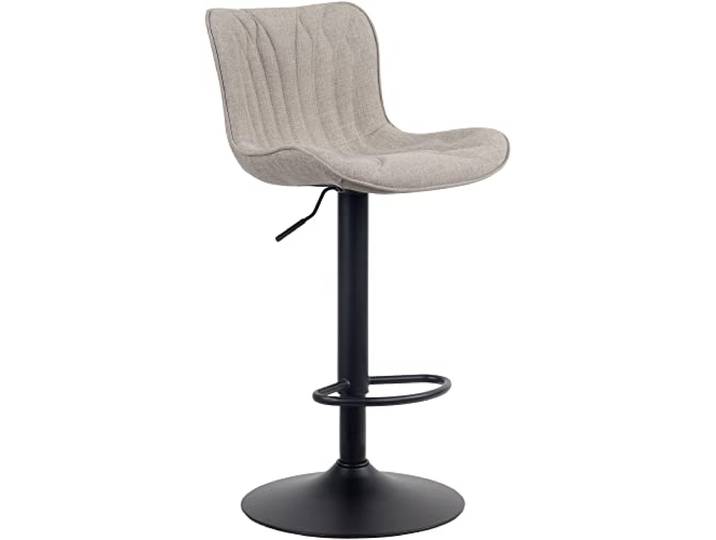 CLP Barhocker Linus I Höhenverstellbarer Tresenhocker, Farbe: Taupe, Material: Stoff