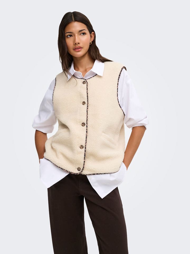 ONLY Weste in Creme - L