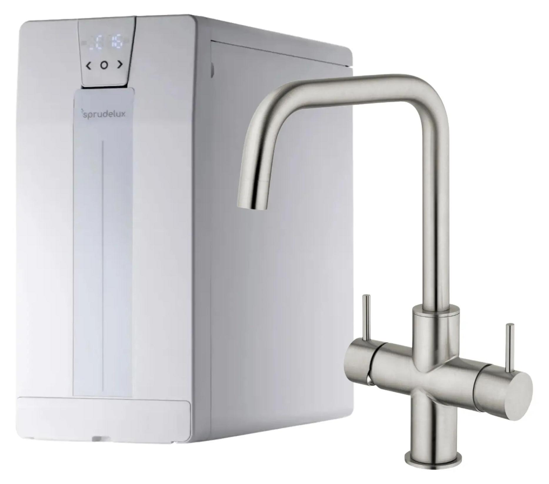 SPRUDELUX POWER SODA Sprudel-Wasserhahn - Untertisch Tafelwassergerät, gekühlt & sprudelnd - Cucina Estetica, 6 kg CO₂