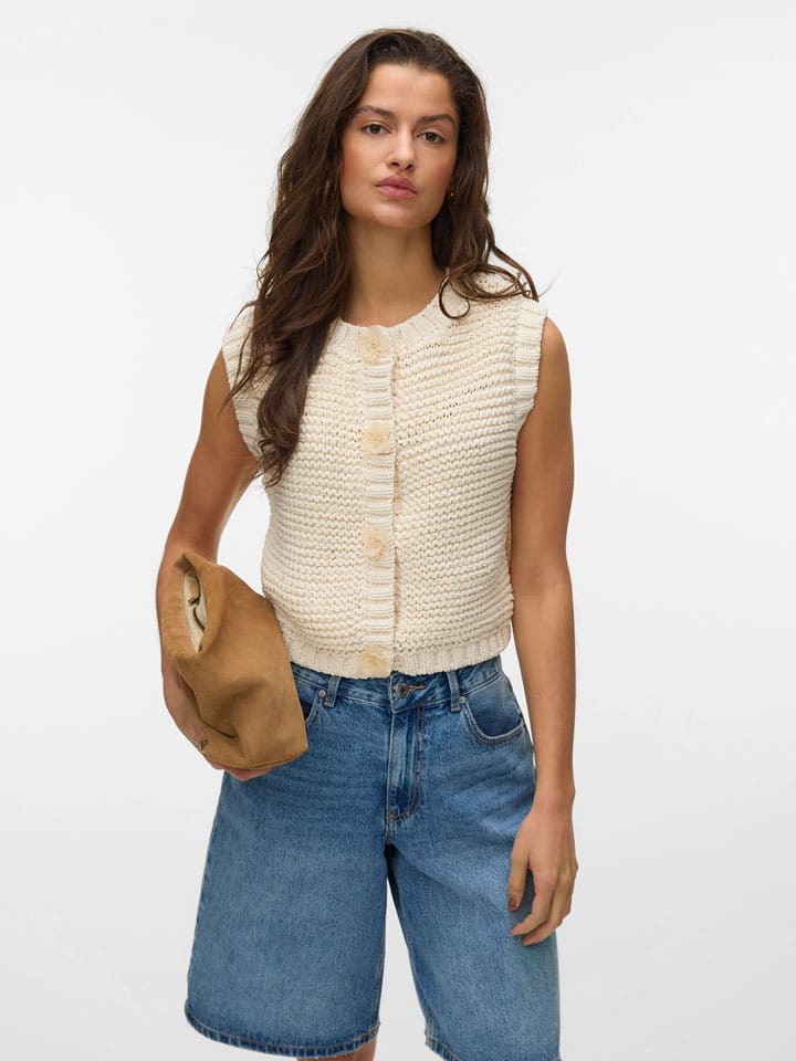 Vero Moda Strickweste in Creme - L
