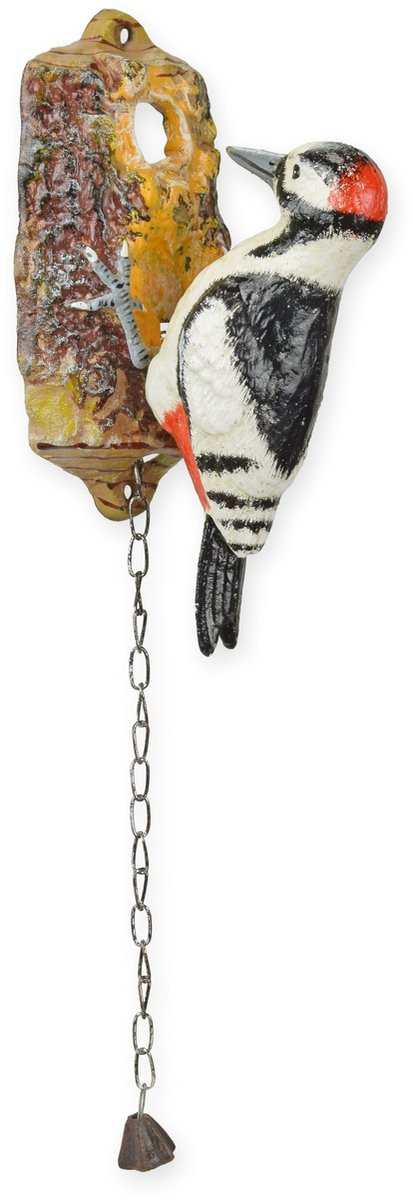 Gietijzeren deurklopper specht multicolor Hoogte: 20,5 cm