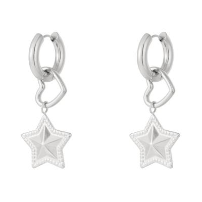Paar Ohrhänger ADELIA´S "Ohrringe Ohrhänger mit Sternanhänger", Damen, Gr. Damen, Edelstahl, silber (silberfarben), Ohrringe, Modeschmuck mit modischem Sternanhänger