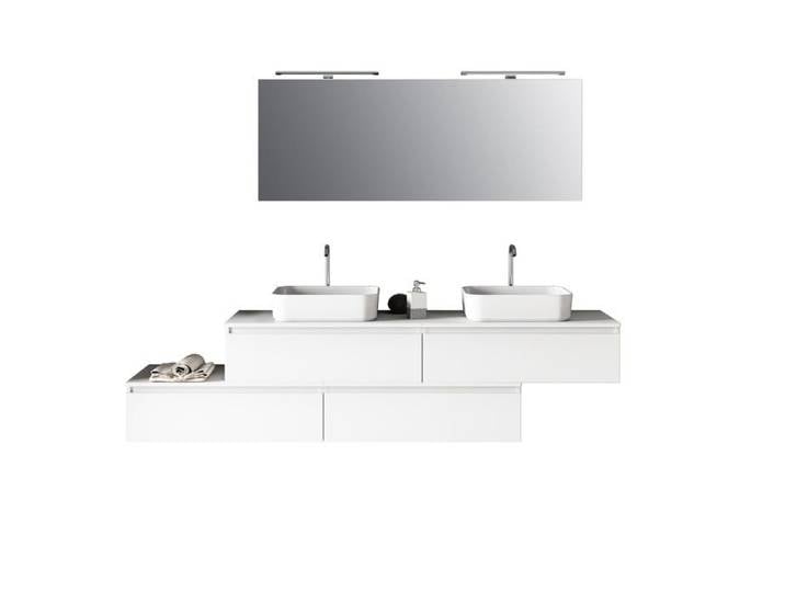 Ensemble de salle de bain double vasque 9 pièces ASTRA blanc