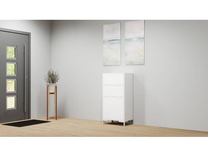 Schmaler Midischrank nach Maß MDF Beschichtet MDF Weiß matt