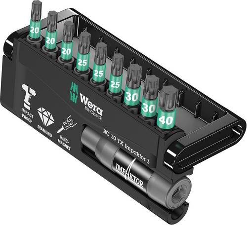 Wera 8767-9/IDC 05057688001 Bit-Set 10teilig Innen-TORX Impaktor-Technologie