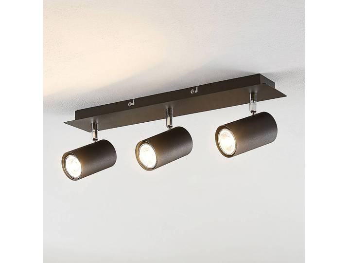 Lindby Deckenstrahler Joffrey, 49cm, schwarz, 3-flg., GU10 Joffrey Lindby, dimmbar, schwarz, für Wohn- / Esszimmer, Metall, Modern