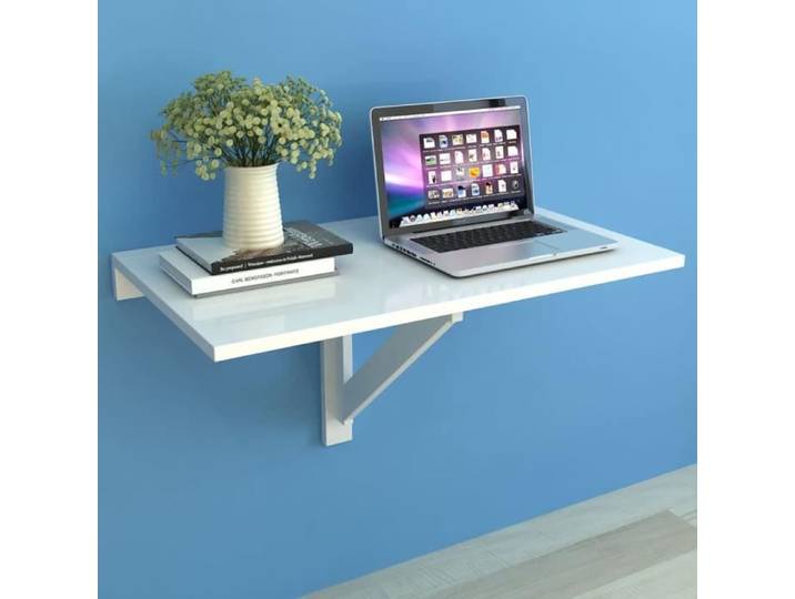 Table Murale Rabattable - ETO - 100 x 60 cm - Blanc - Pliable - Pour Enfants