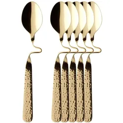 Villeroy & Boch Multipack NewWave Caffè - Spoon Kaffeelöffel vergoldet - 6 Stück, Besteck, Gold
