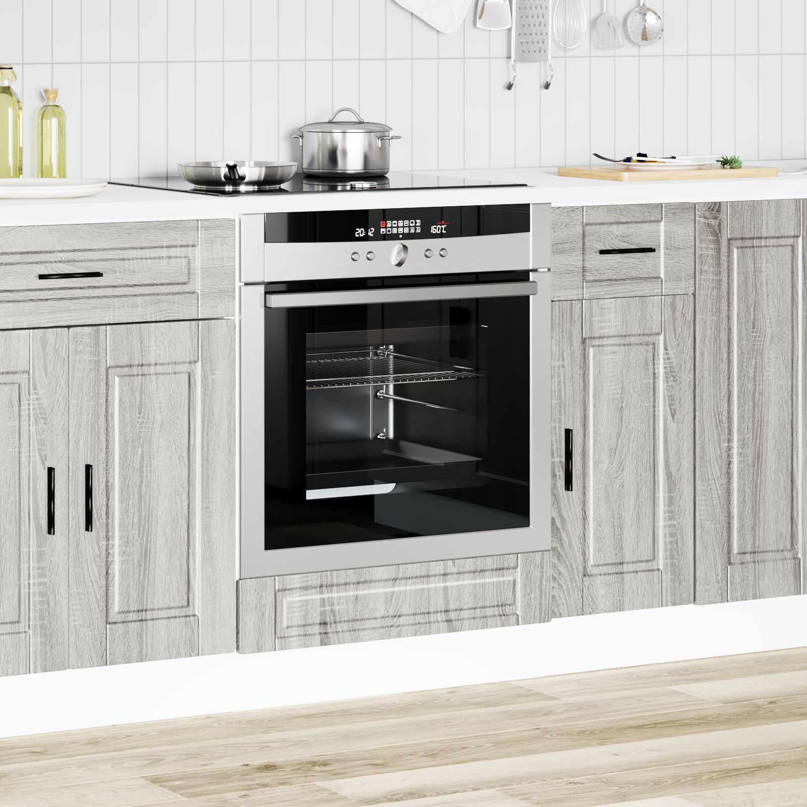 vidaXL Armoire à four Porto sonoma gris bois d'ingénierie