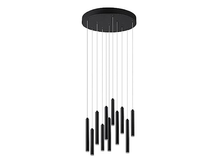 webmarketpoint Suspension moderne Tubular 11 Tubes Led Noir Ø40 cm Trio Lighting
