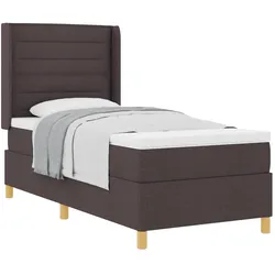 vidaXL, Boxspringbett, Boxspringbett Mit Matratze Stoff Dunkelbraun (80 x 200 cm)
