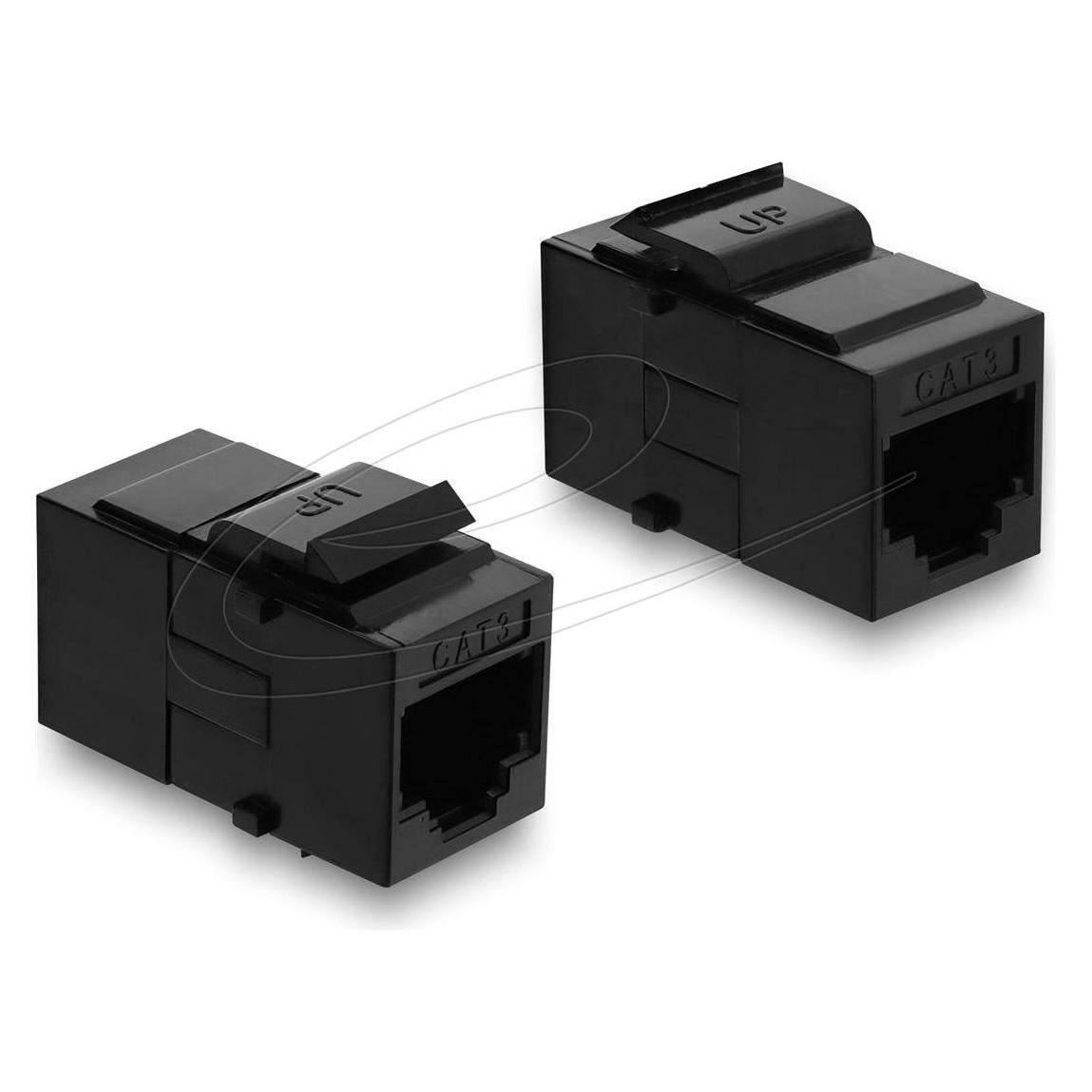 Delock Keystone Modul Kupplung RJ12 Buchse zu RJ12 Buchse Cat.3 Kunststoff schwarz (Keystone Modul, Netzwerk Kupplung) (91378)