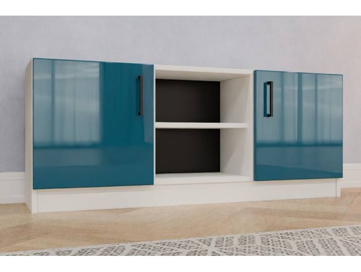 TV-Möbel nach Maß - RAL 5009 Azurblau - 52x126x31cm - Individuell konfigurieren