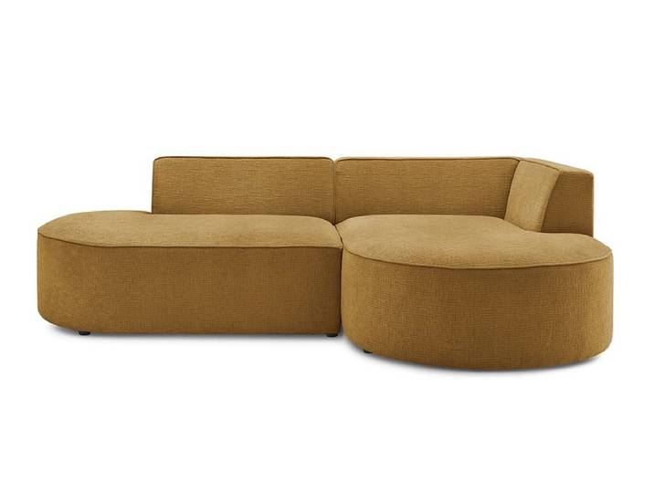 Ecksofa BOBOCHIC ROUSSEAU Stoff mit Textur gelb