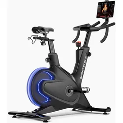 Sportstech Speedbike sBike Lite, Fitnessbike, mit stabilem Rahmen, geräuscharmem Pedalsystem und präziser Widerstandseinstellung, 7 Farben LEDs