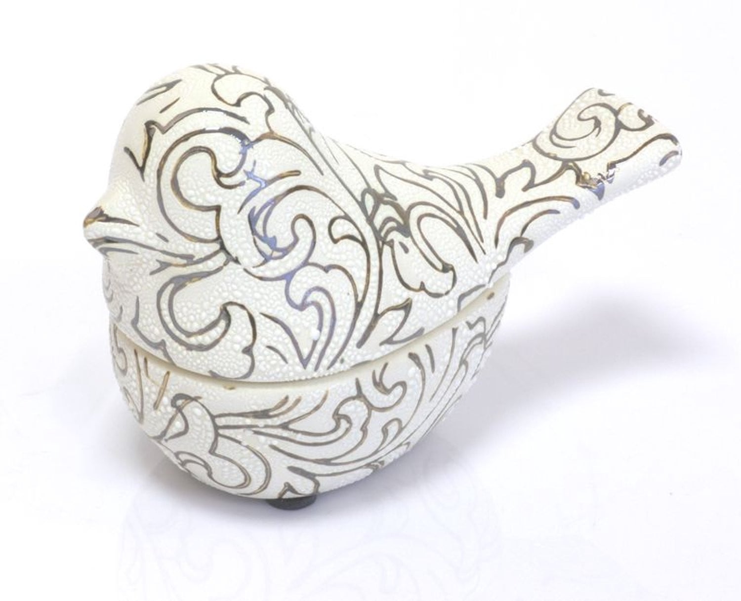 Merkloos Keramiek Vogel Doosje - Decoratieve Opbergdoos