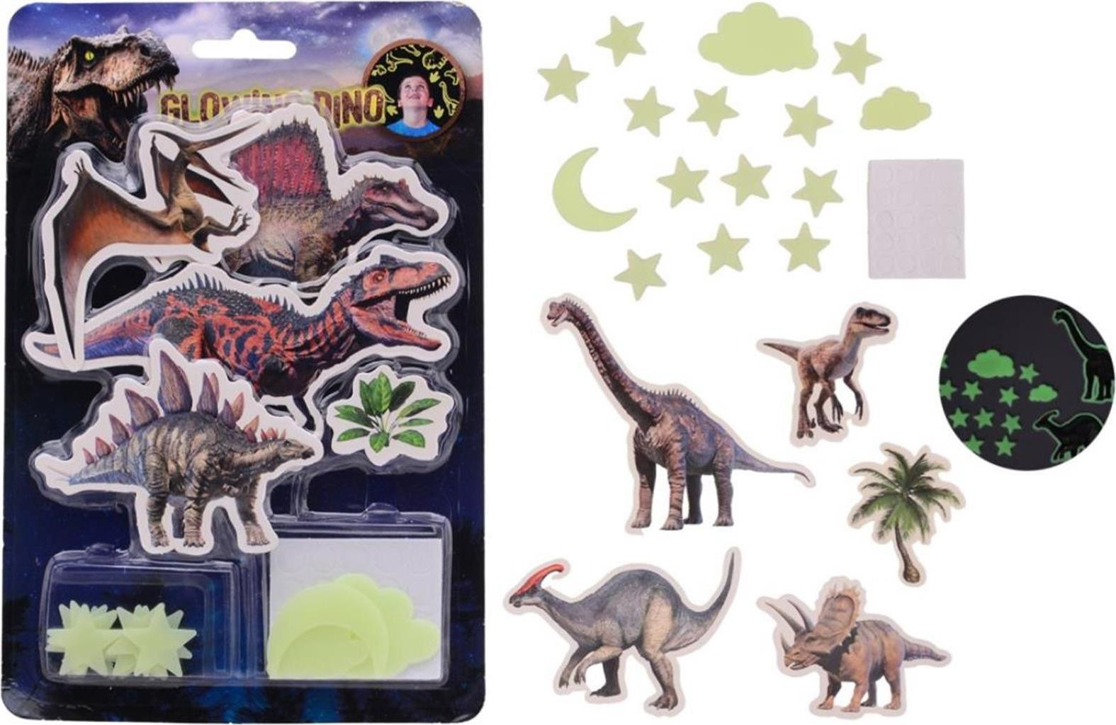 Johntoy lichtgevende dinosaurus-wandstickers