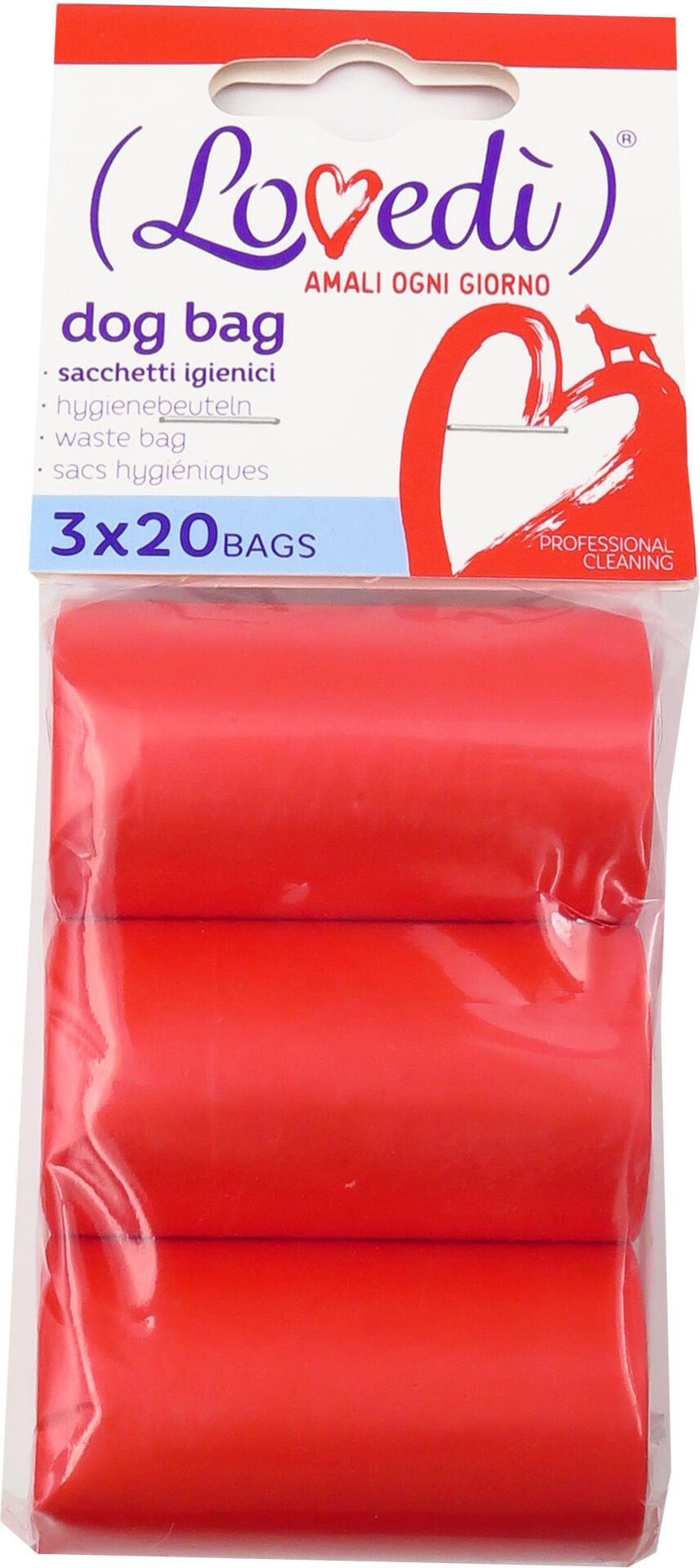 LOVEDI Lovedì Dog Sacchettini Igienici 60 Strappi ROSSO
