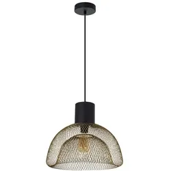 ARTE LAMP Hängelampe – Deckenleuchte für Schlafzimmer mit schwarzer Metall-Lampenfassung und Kupferfarbenem Lampenschirm – Hängeleuchte LED mit