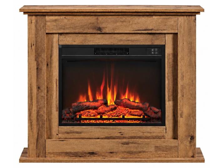 BALDERIA Elektrokamin \ Finn\ mit Heizung 2000 W, Standkamin, Dunkle Eiche