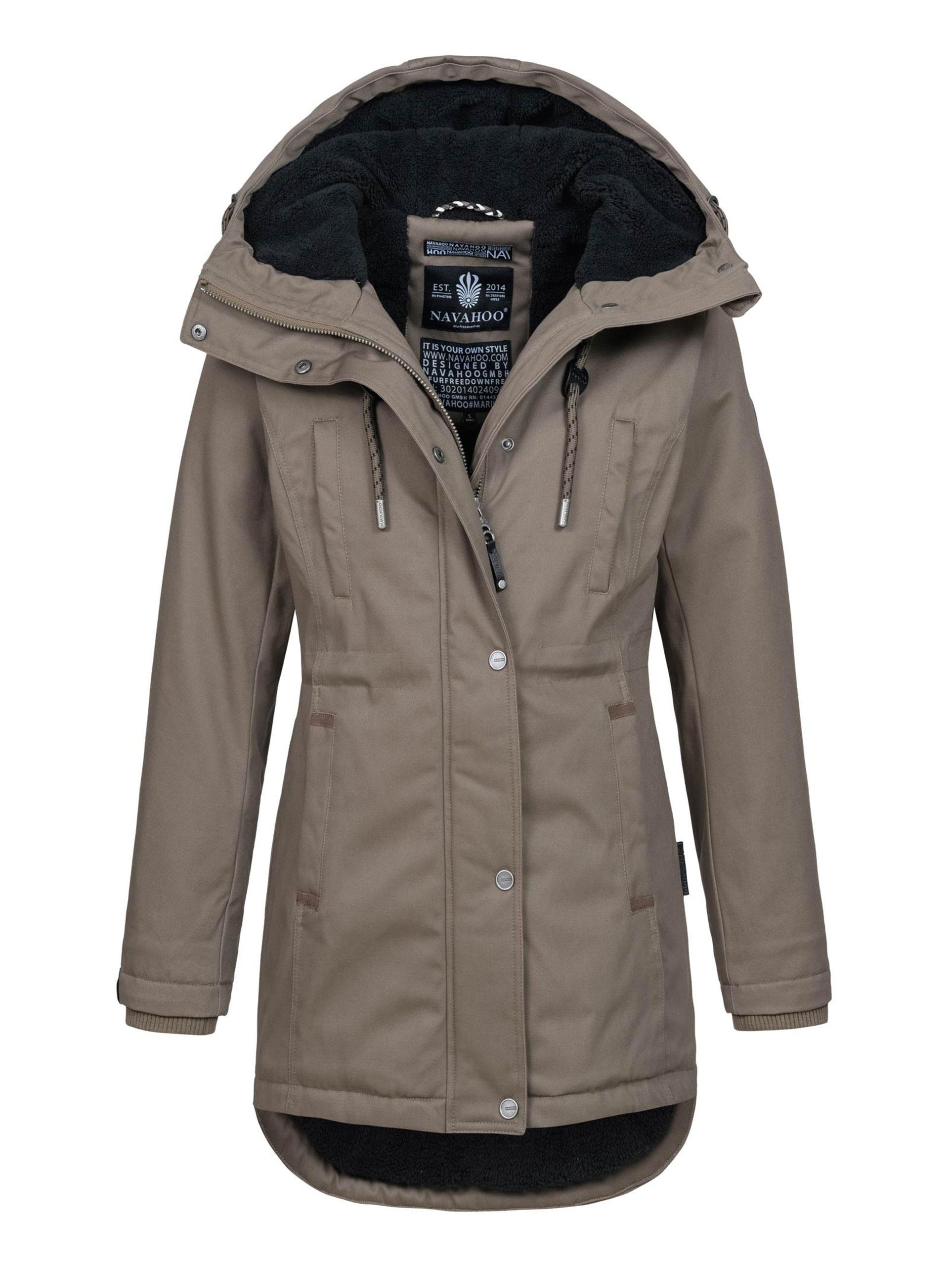 Navahoo Winterfunke Damen Winterjacke mit Teddyfellfutter