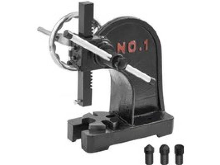 VEVOR Presse à Crémaillère Manuelle de 1 tonne avec Volant, Hauteur Maximale de 15 cm, Presse à Arbre Manuelle Robuste en Fonte, Presse Manuelle de Précision pour Estampage, Pliage, Étirement, Formage