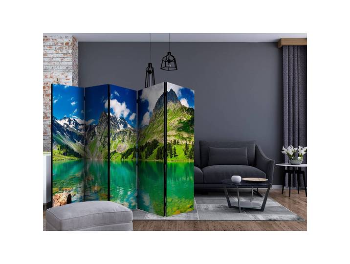Paravent Mountain Lake Polaire Vert 225 x 172 x 3cm
