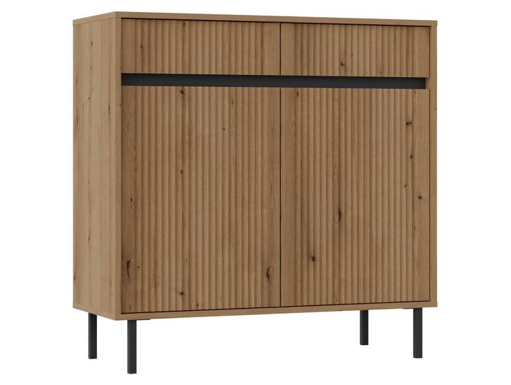 Selsey Osaka - Buffet 2 portes avec 2 tiroirs\, aspect chêne Evoke\, 100 cm