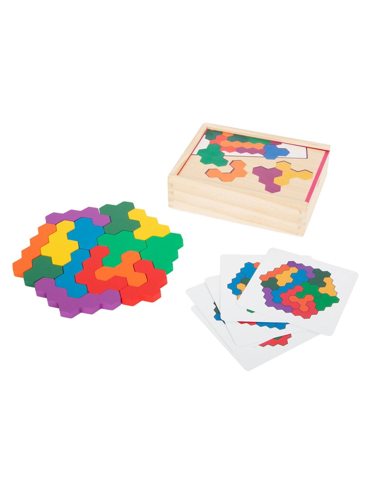 Small Foot - Wooden Shape Puzzle Hexagon Holz
