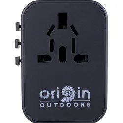 Origin Outdoors Universal Steckeradapter Weltenbummler Adapter | Gr. Einheitsgröße | schwarz - schwarz