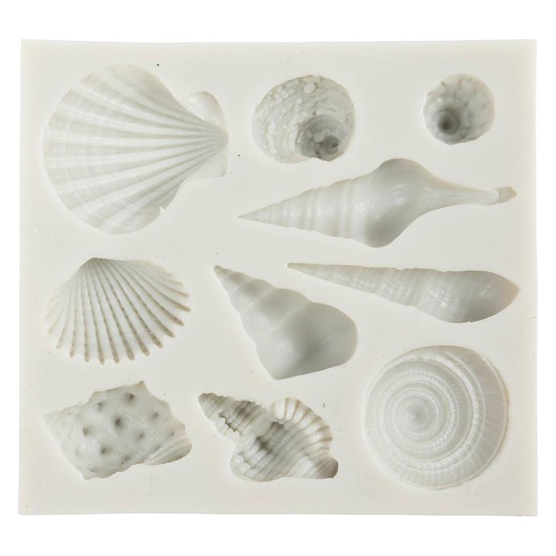 Creativ Company Versiegelung Giessformen Silikon Muscheln, 10 Motive (2.80 x 2 x 1 cm) (37191)
