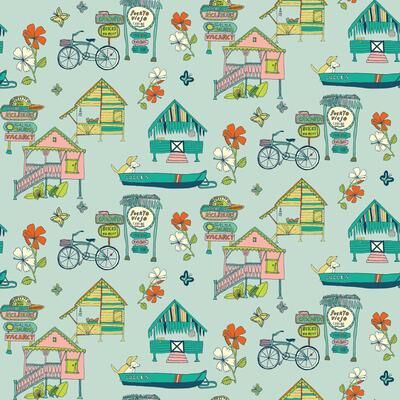 Blue Caribbean Peel and Stick Wallpaper by RoomMates