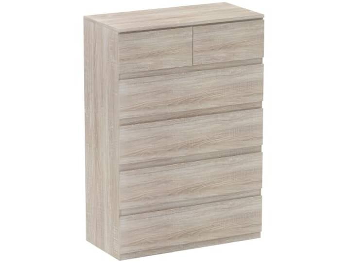 HOMCOM Schmale 6-Schubladen-Kommode ohne Griffe 80x39x115cm Naturholz Aufbewahrungseinheit, moderner Stil, Kommode für Schlafzimmer, Wohnzimmer, Flur