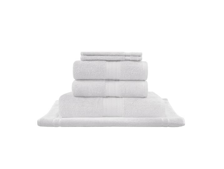 Eensemble de bain avec tapis 6 pièces blanc