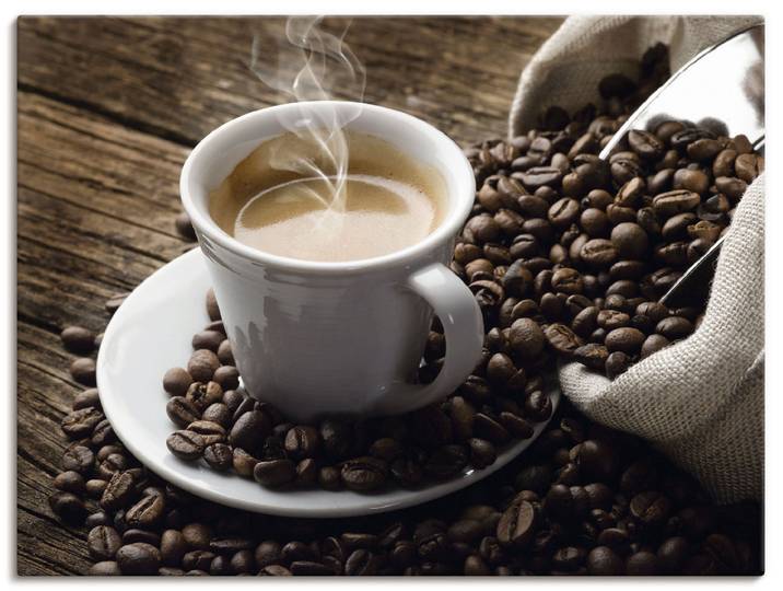 Wandbild ARTLAND Heisser Kaffee - dampfender Kaffee , braun (farbe bild(er): braun), B:60cm H:45cm, Bilder, Wandbild, als Alubild, Leinwandbild, Poster, Wandaufkleber in verschied. Grössen