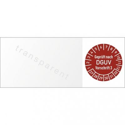 Dreifke® Kabelprüfplakette Geprüft...DGUV Vorschr. 3, 2027-2032, Folie, 50x20mm,10Stück/Bogen