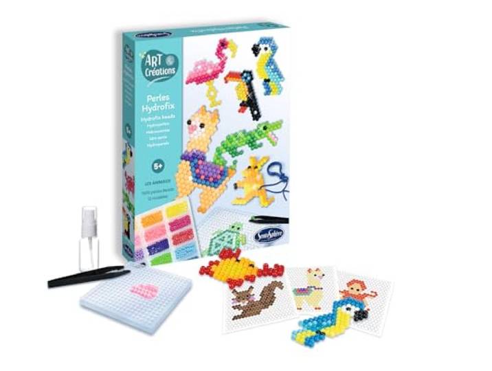Sentosphère 3920030 Bastelset Pixel Art Anhänger, Motiv Tiere, DIY Schlüsselanhänger, Kreativ-Set für Kinder ab 5 Jahren