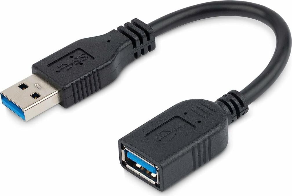 StarTech.com USB 3.0 verlengkabel - USB Type A naar USB Type A - Mannelijk naar Vrouwelijk - Zwart - 15,2 cm