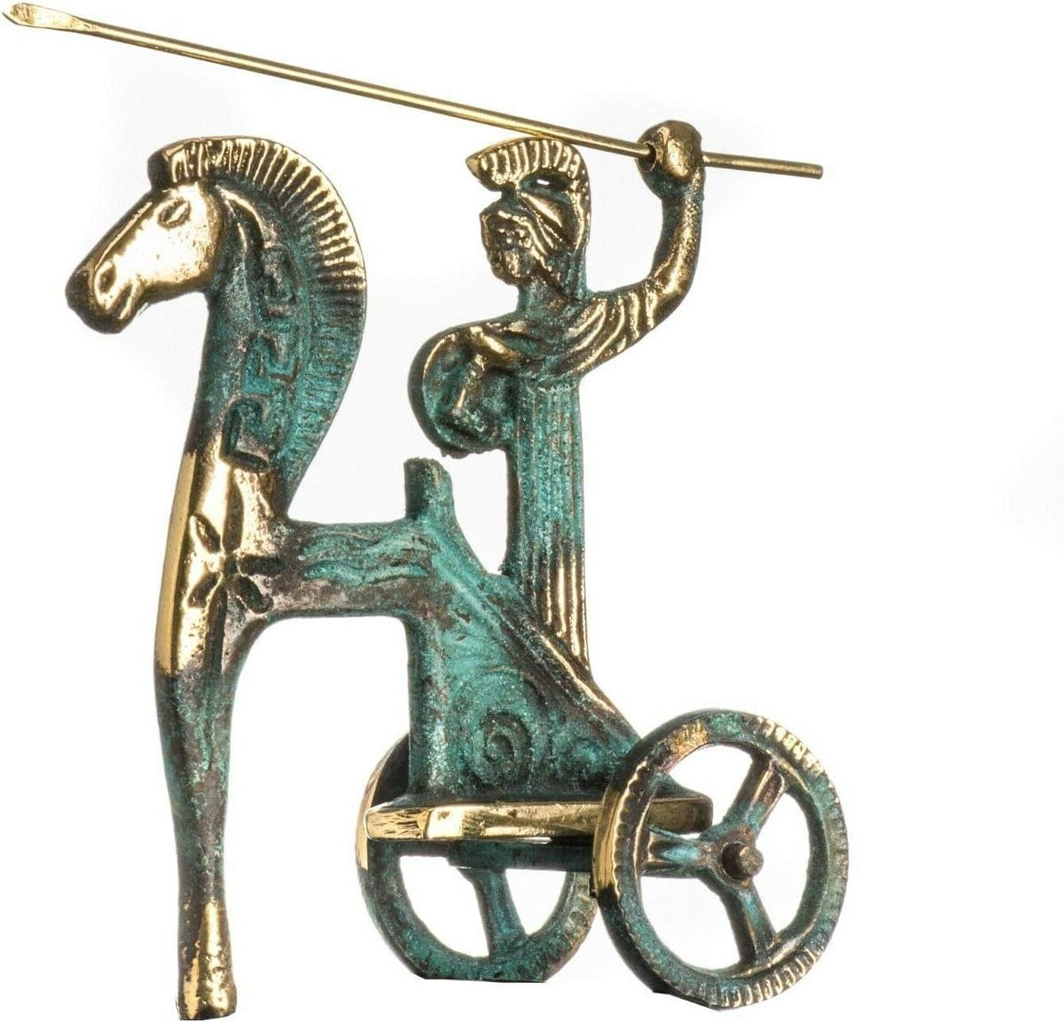 Handgemaakt Bronzen Beeldje Athena - Griekse Mythologie Sculptuur voor Decoratie - Hoogte: 11 cm