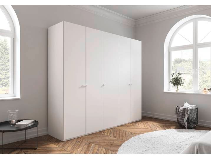 Drehtürenschrank Liora 251cm Weiß/Alpinweiß Classic