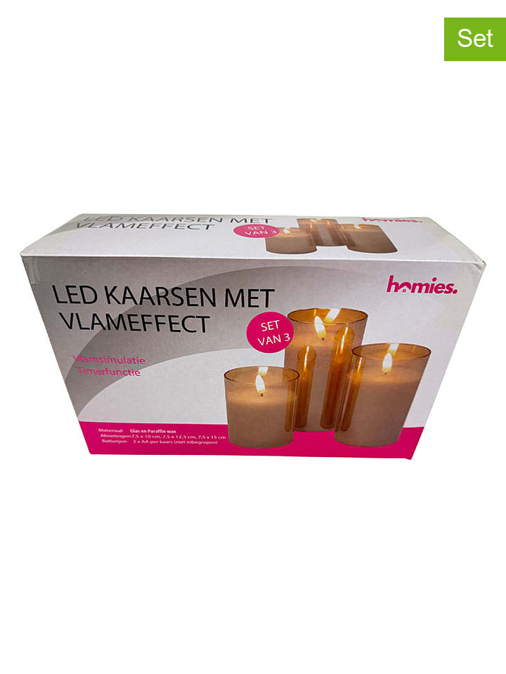 mesa 3er-Set: LED-Kerzen "Must Haves" in Gold - onesize