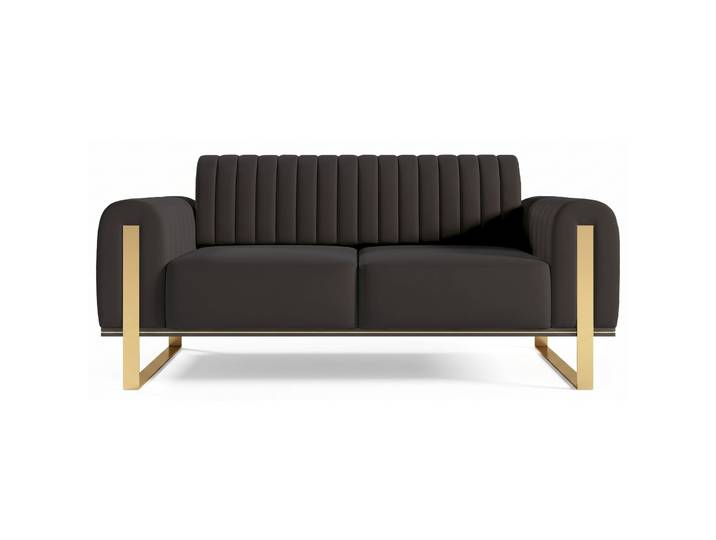 Zweisitziges Sofa Parissa aus dunkelgrauem Samt