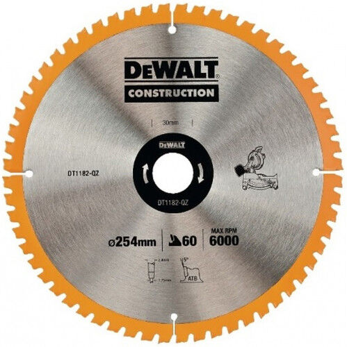 DeWALT DT1182-QZ Disque de coupe 254x30 mm 60d. ATB +7°