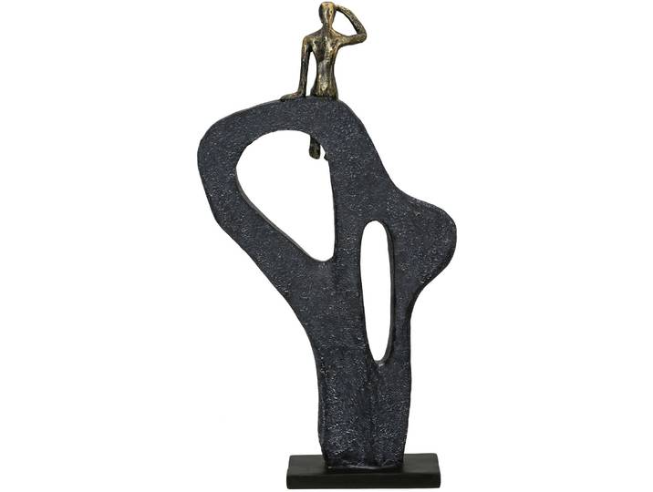 Dekoobjekt CASABLANCA BY GILDE Skulptur Blick in die Ferne bronzefarben H. 47 cm , braun (bronzefarben), B:25cm H:47cm T:7,5cm, Kunstharz, Dekofiguren, Dekoobjekt