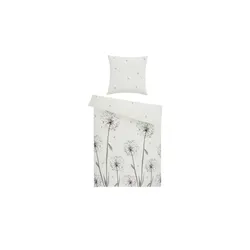 como Satin Bettwäsche  Pusteblume , grau , Maße (cm): B: 135